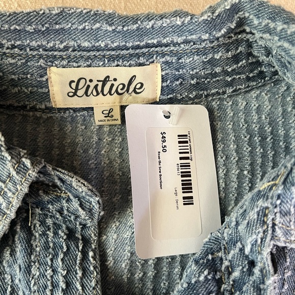 Reap the Sew Boutique Denim Blouse - Picture 3 of 5